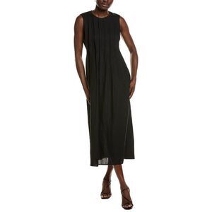 Emerson Fry Womens  Plait Linen-Blend Maxi Dress, Black